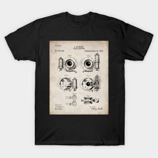 Camera Shutter Patent - Photographer Photography Studio Art - Antique T-Shirt